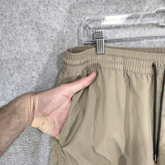 Hurley Jogger Pants Mens Size L Khaki Drawstring Mesh Lining Athleisure Nylon - Picture 4 of 13
